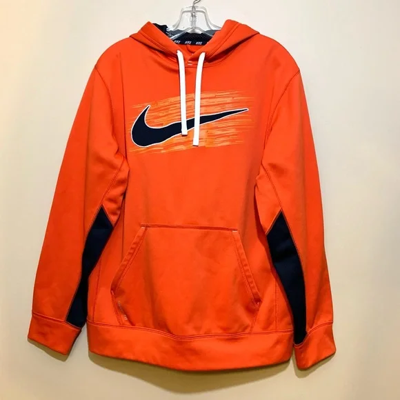 Nike sportswear men’s orange/black pullover therma-fit hoodie. Size M - Picture 2 of 9